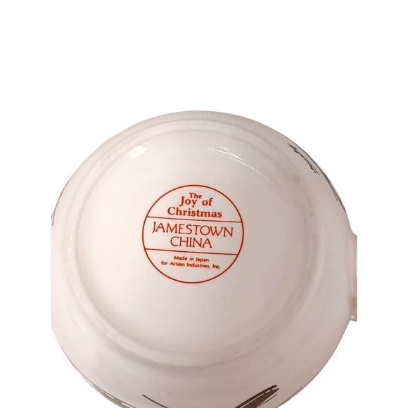 2 Cups Jamestown China Joy of Christmas Coffee Mug Winter Trees Sleigh Ceramic - Picture 11 of 11